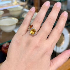 Rigoberto Bague double citrine Bypass Sterling/14k or jaune