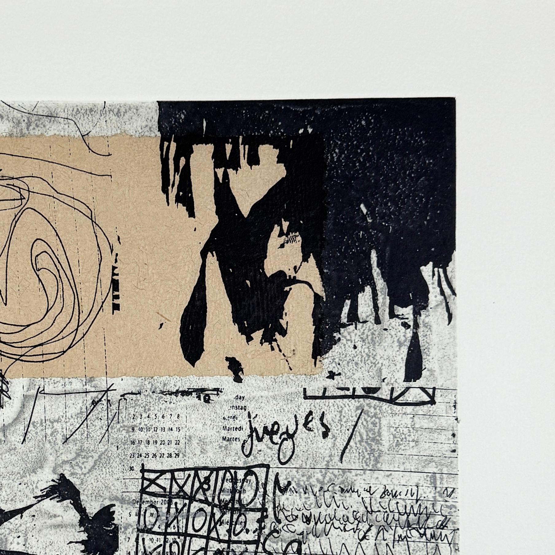 Giovedì potrebbe essere un grande giorno 2010 firmato originale Bon A Tirer incisione collage - Figurative Print Grigio di Rigoberto Mena