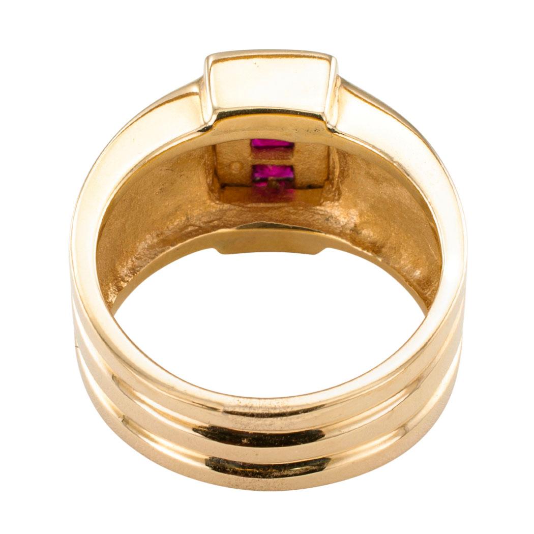 Women's or Men's Rigoberto Ruby Gold Gentlemans Ring