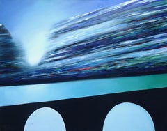 Transizione. Astratto con colori blu. 2001, olio su tela, 72, 5x92, 5 cm