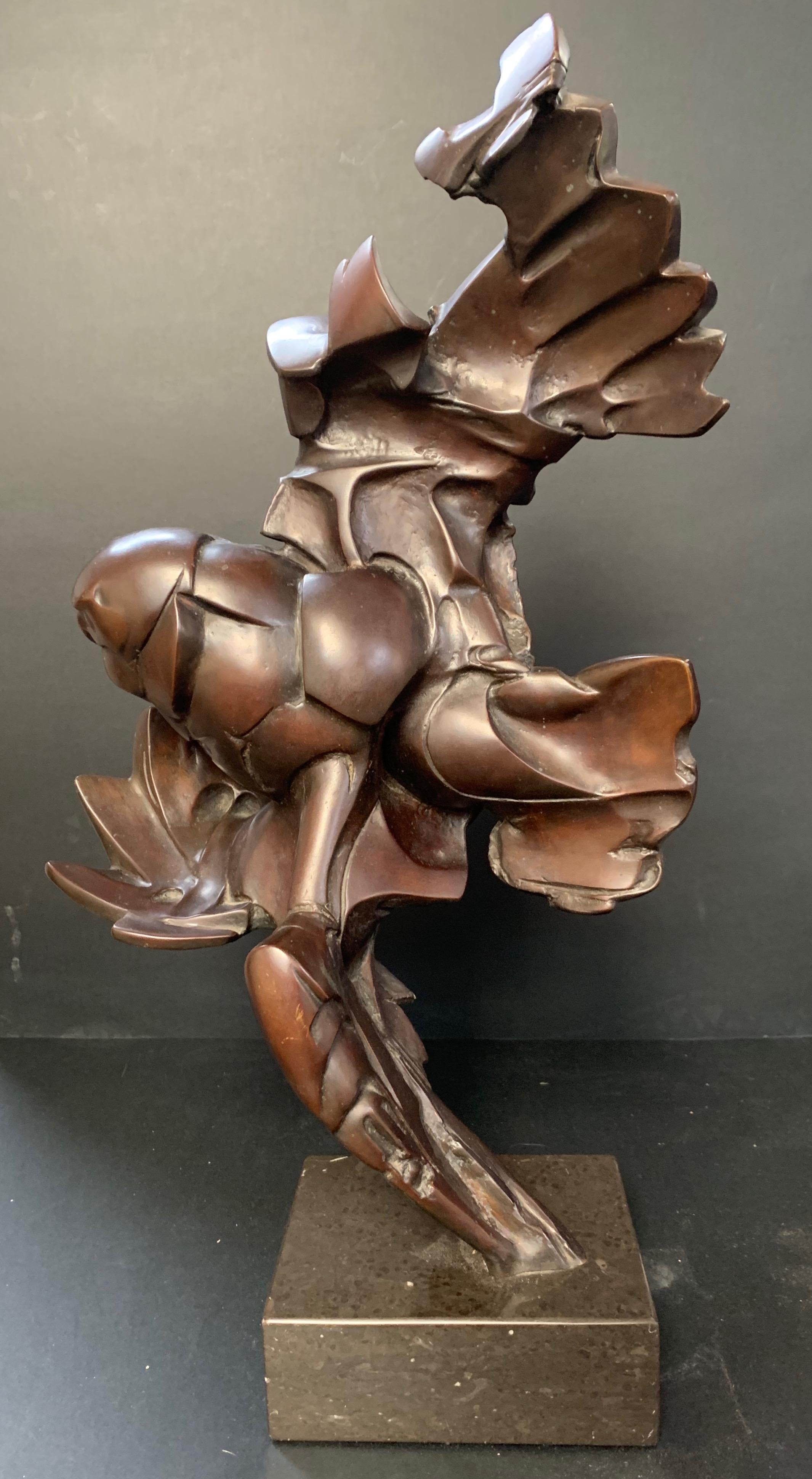This piece is a bronze sculpture created by Riho Kuld in 1990. Kuld was born in Estonia in 1936, his work is exhibited in the museums all over the world in countries such as Estonia, Moscow, Ulyanovsk, Frane, Spain and also Finland. This piece is