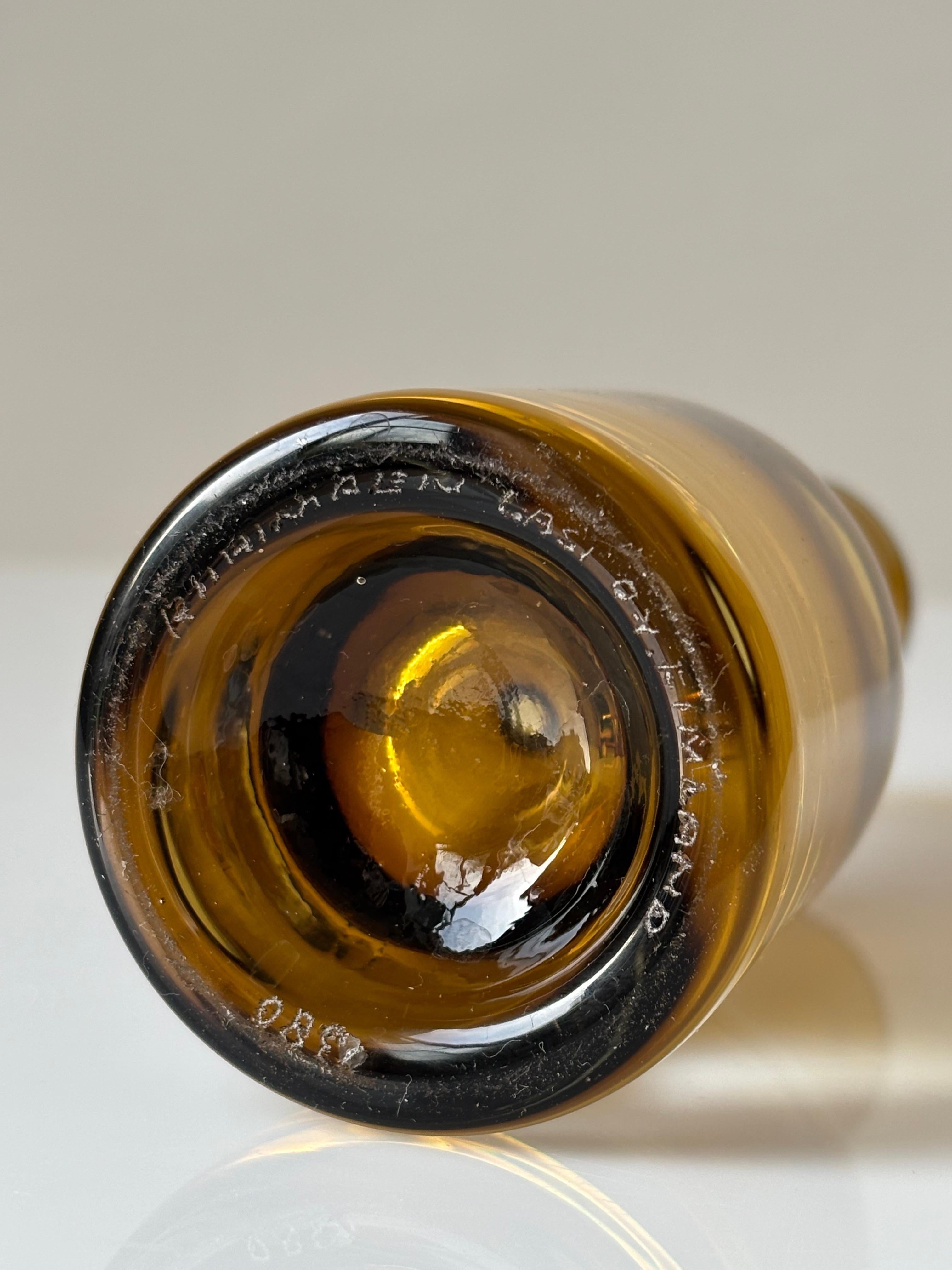Riihimäen Lasi Oy Kleine Vase aus braunem Glas, 1970er Jahre im Angebot 1