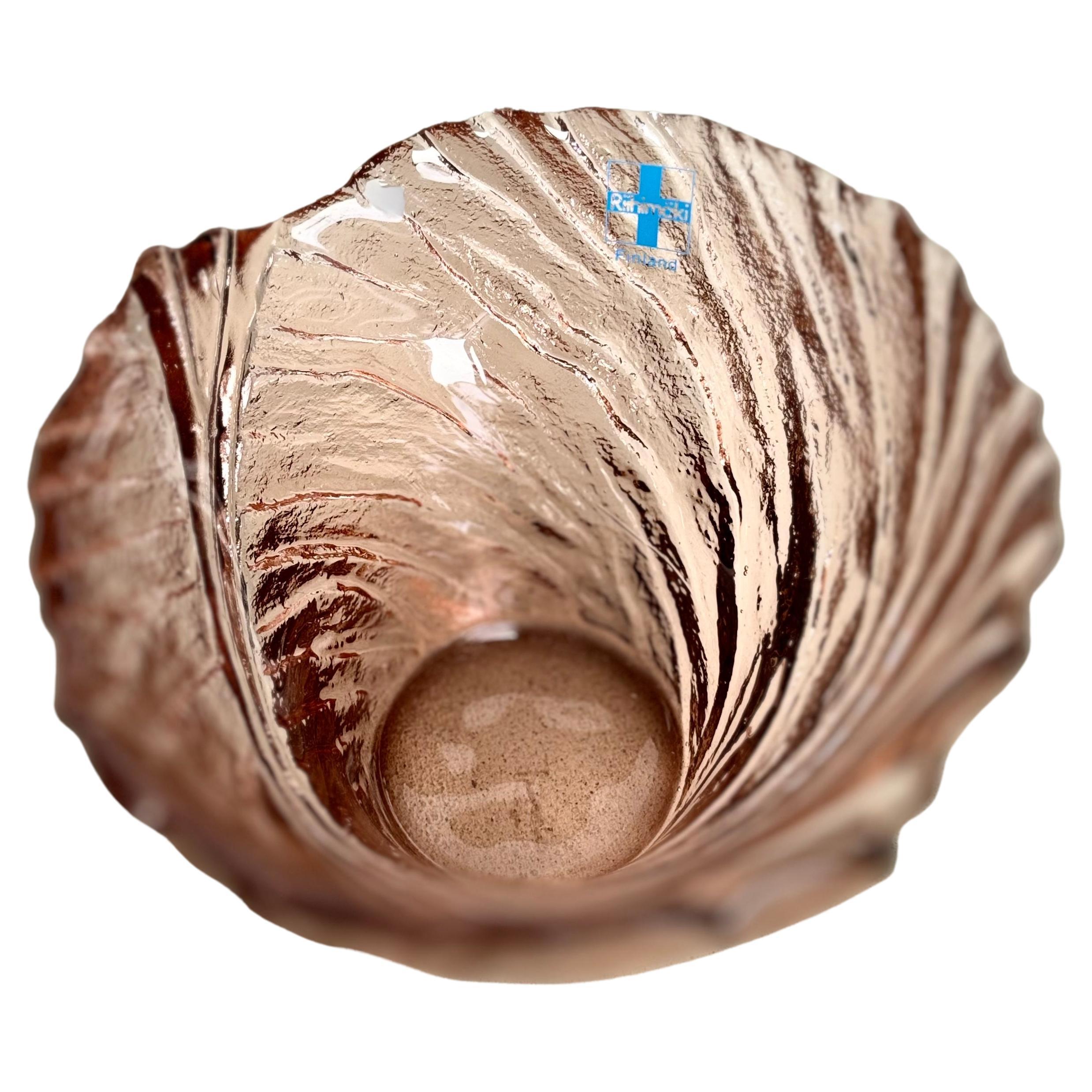 Scandinavian Modern Riihimäen Lasi  Ultra bowl, rose For Sale