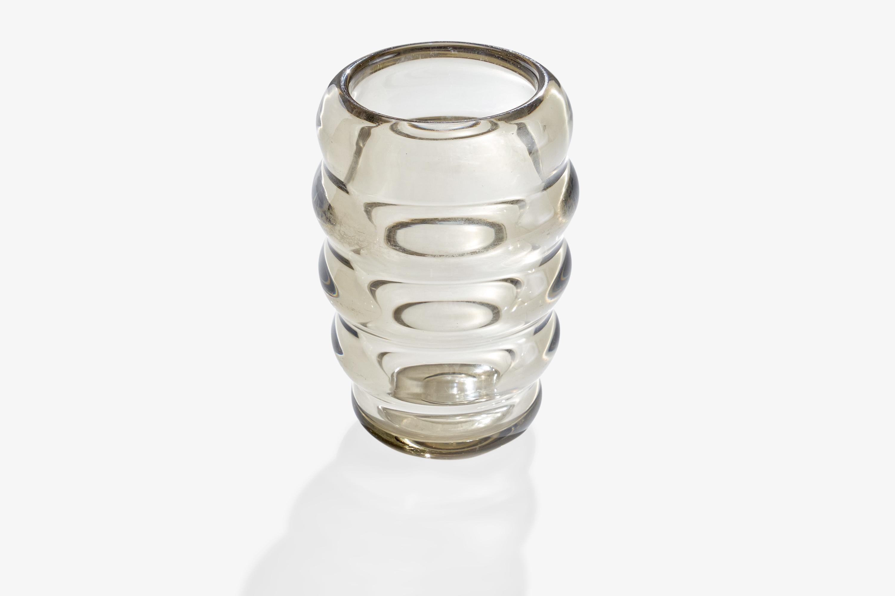 Scandinavian Modern Riihimäen Lasi, Vase, Glass, Finland, 1930s For Sale