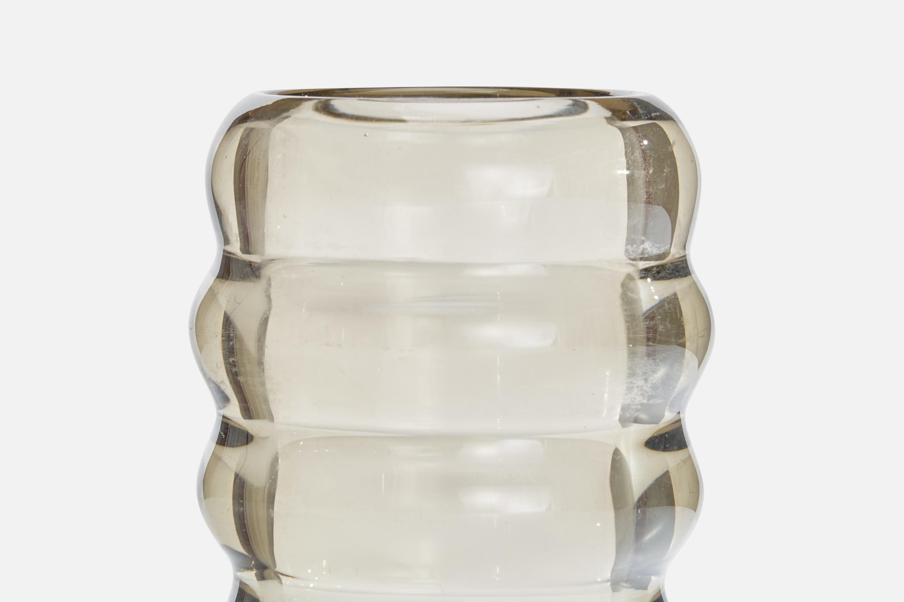 Mid-20th Century Riihimäen Lasi, Vase, Glass, Finland, 1930s For Sale