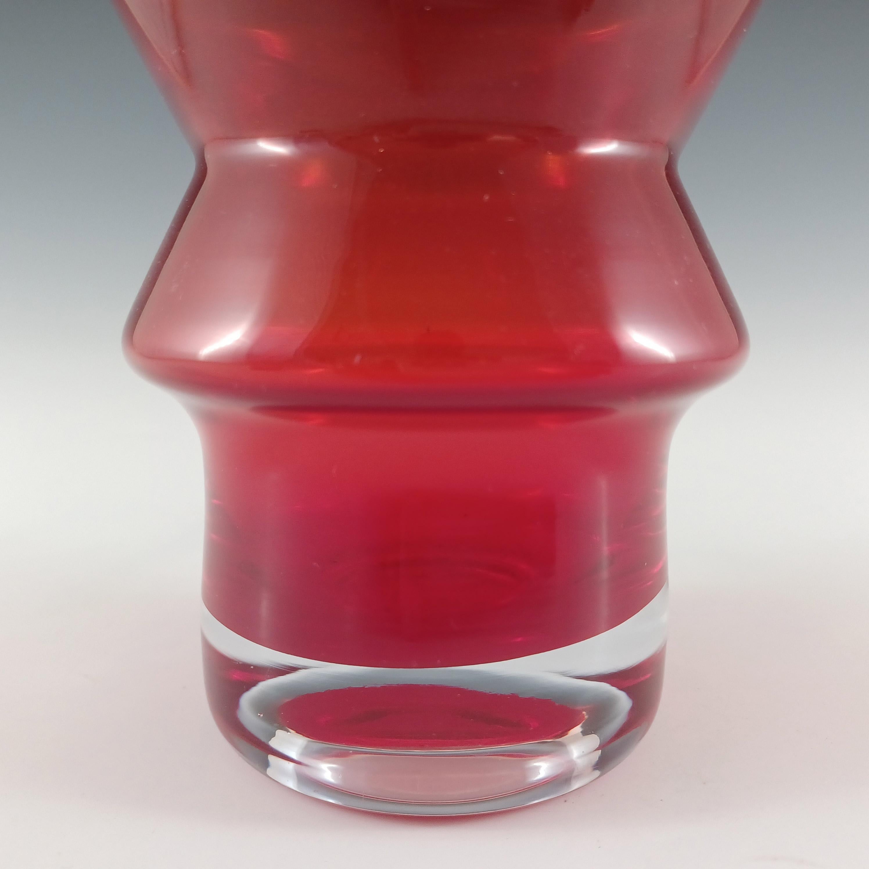 Finlandese Vaso Riihimaki #1519 Riihimaen in vetro rosso 