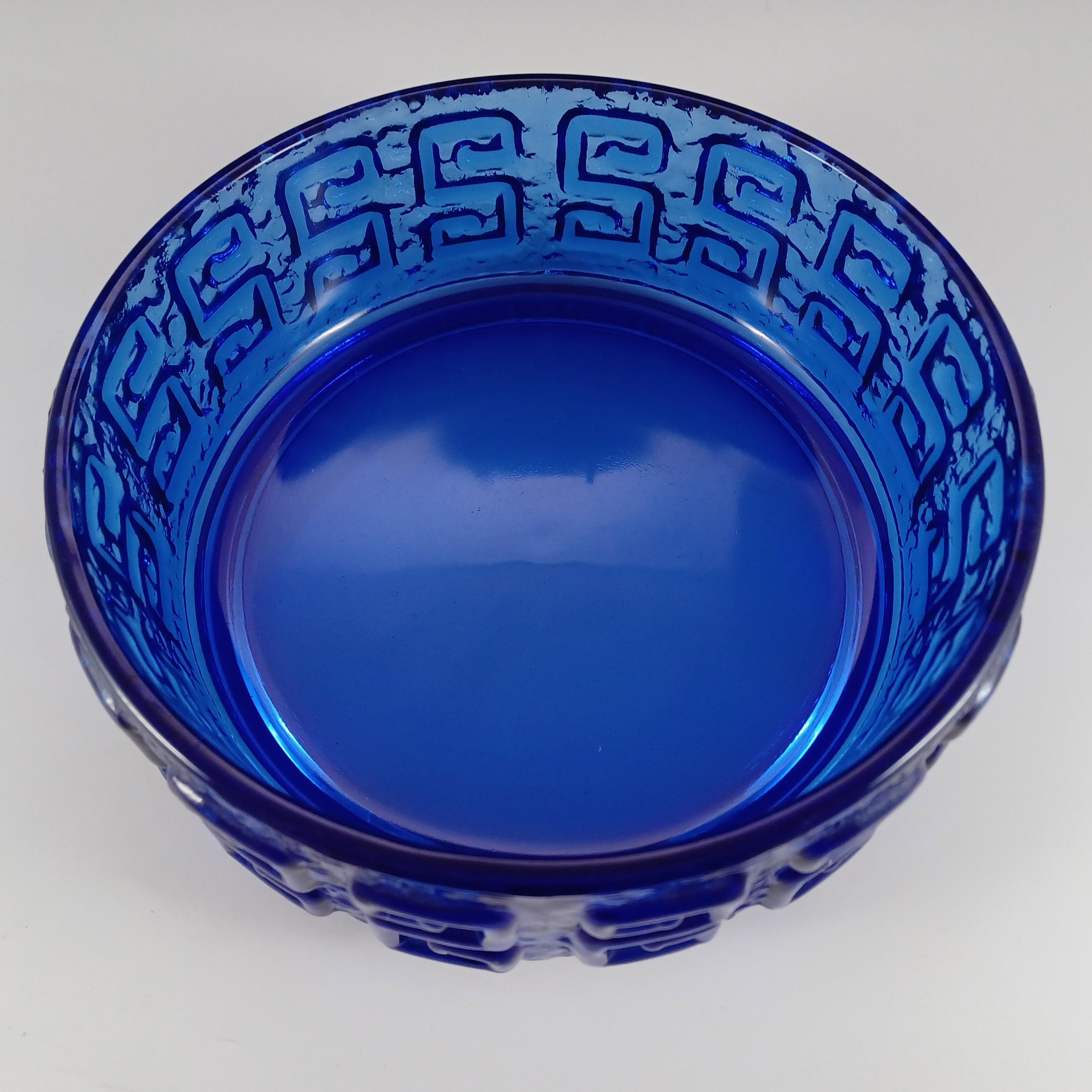 Riihimaki #5330 Tazón de cristal azul 