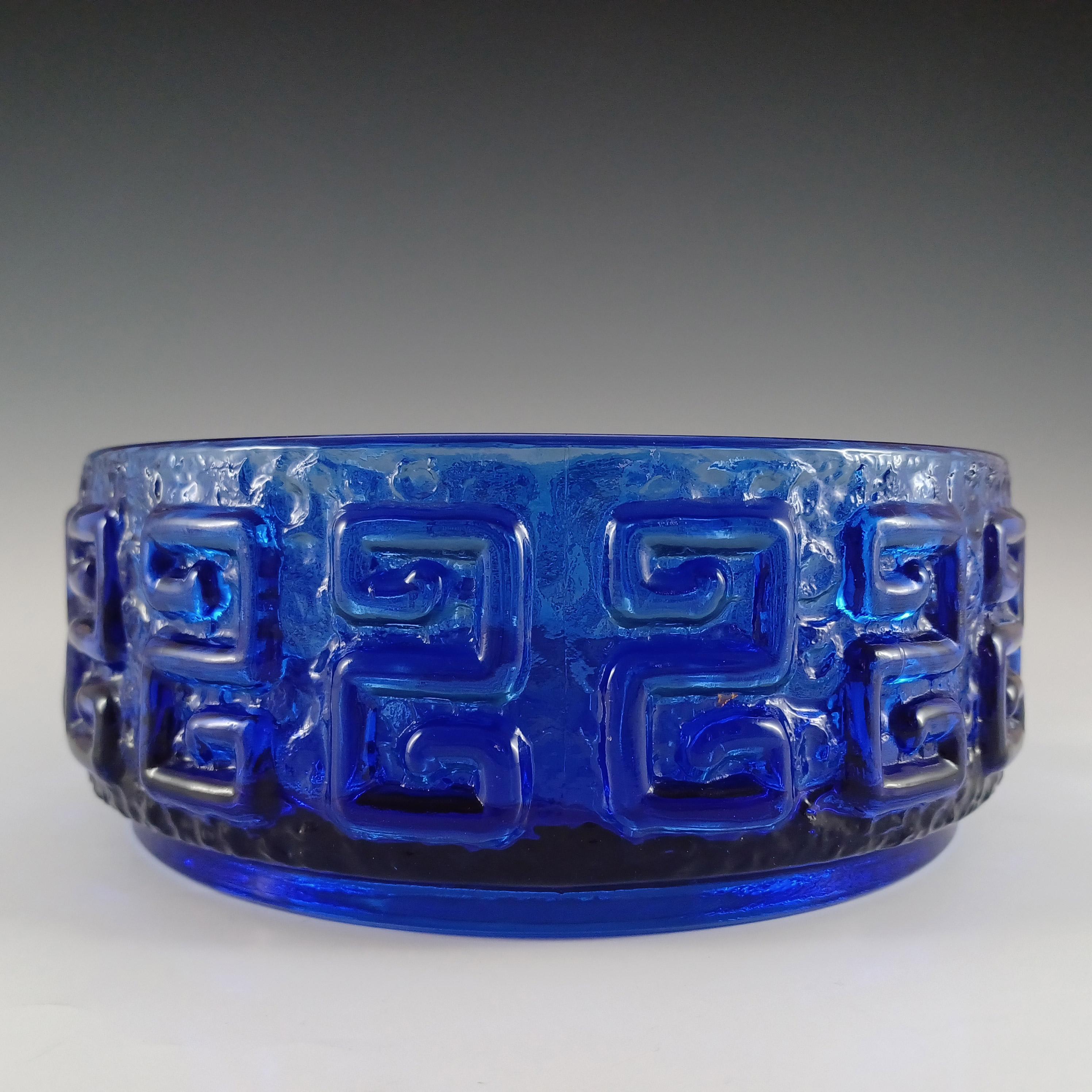 Riihimaki #5330 Tazón de cristal azul 