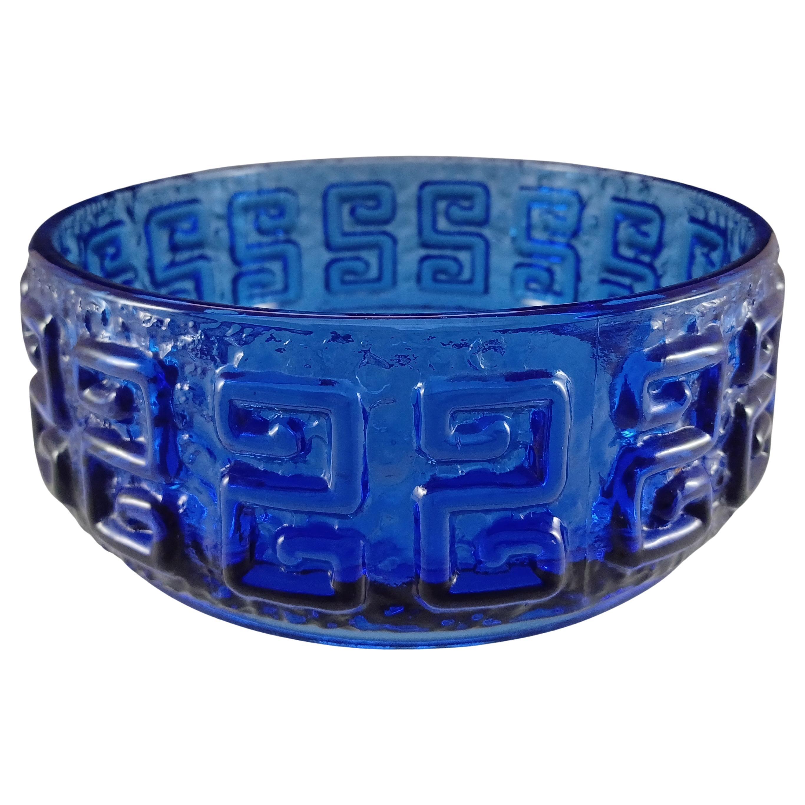 Riihimaki #5330 Ciotola 'Taalari' in vetro blu di Riihimaen