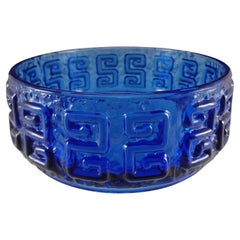 Riihimaki #5330 Ciotola 'Taalari' in vetro blu di Riihimaen
