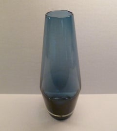 Riihimäki Scandinavian Modern Blue Glass Vase by Tamara Aladin, Finland, 1960s