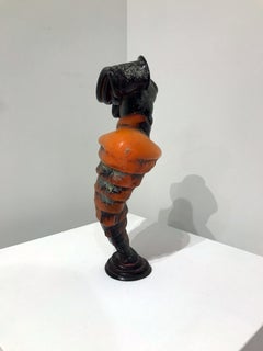 "Orange Cyclone", Abstract, Glass, Sculpture, Vase, Form, Design