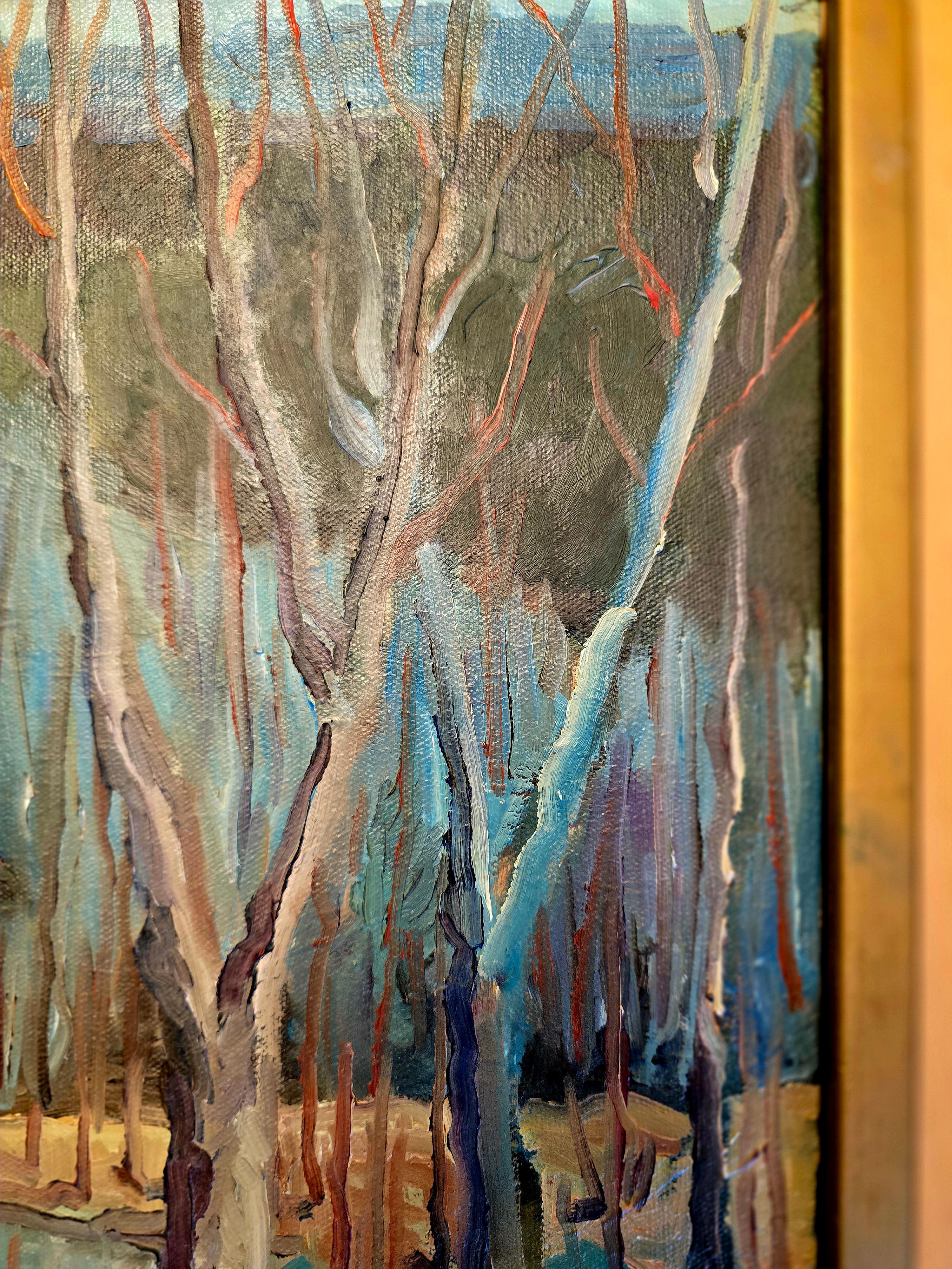 Schönes Sugar Shack-Gemälde von Rik Fitch. Öl auf Leinwand mit kräftigen Pinselstrichen. Wahrscheinlich in den späten 1980er Jahren gemalt, bevor Rik nach Hawaii floh. 

Er besuchte die Boston Museum School of Art und das Art Institute of Boston.