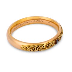 RIKER BROS. Art Nouveau 14k Diamond & Aqua Dragon-Motif Bangle