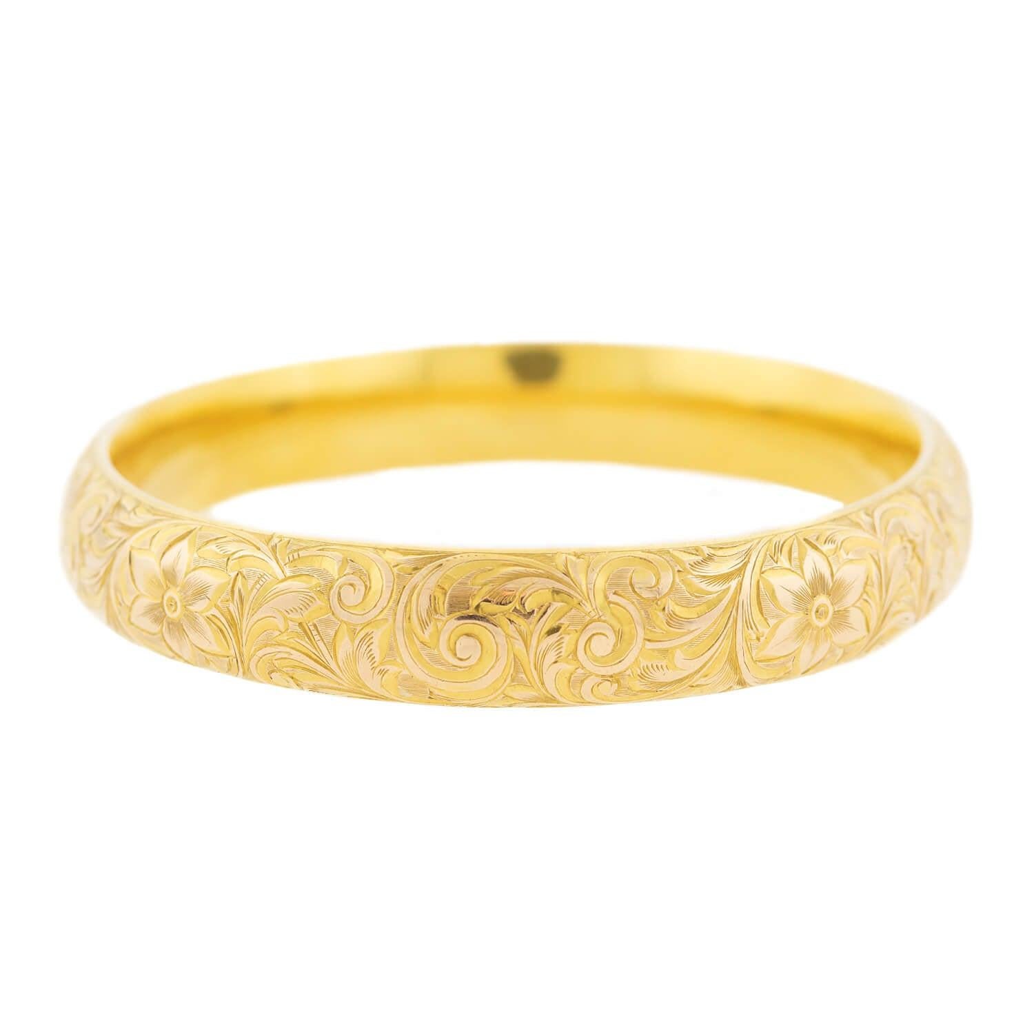 floral gold bangles