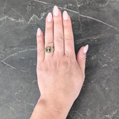 Riker Brother Enamel 14K Yellow Gold Antique Mourning Cross Unisex Signet Ring