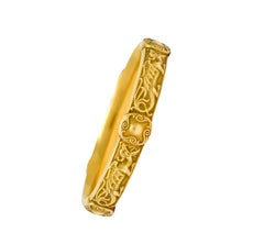 Riker Brothers Art Nouveau 14 Karat Gold Dragon Bangle Bracelet