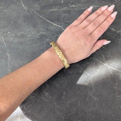 Riker Brothers Art Nouveau 14 Karat Yellow Gold Antique Dragon Bangle Bracelet