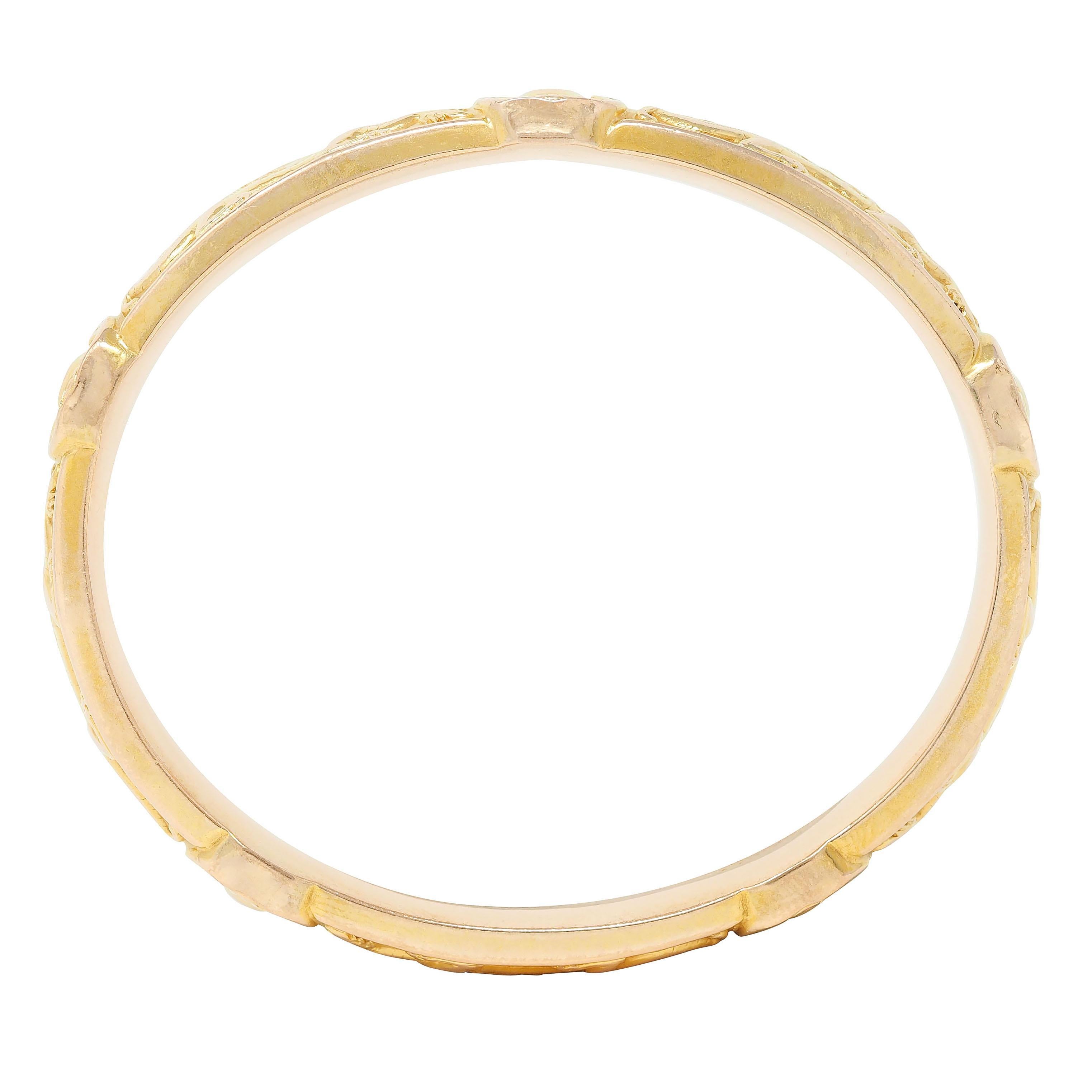 Riker Brothers Art Nouveau 14 Karat Gelbgold Antike Drachen Armreif Armband im Angebot 2