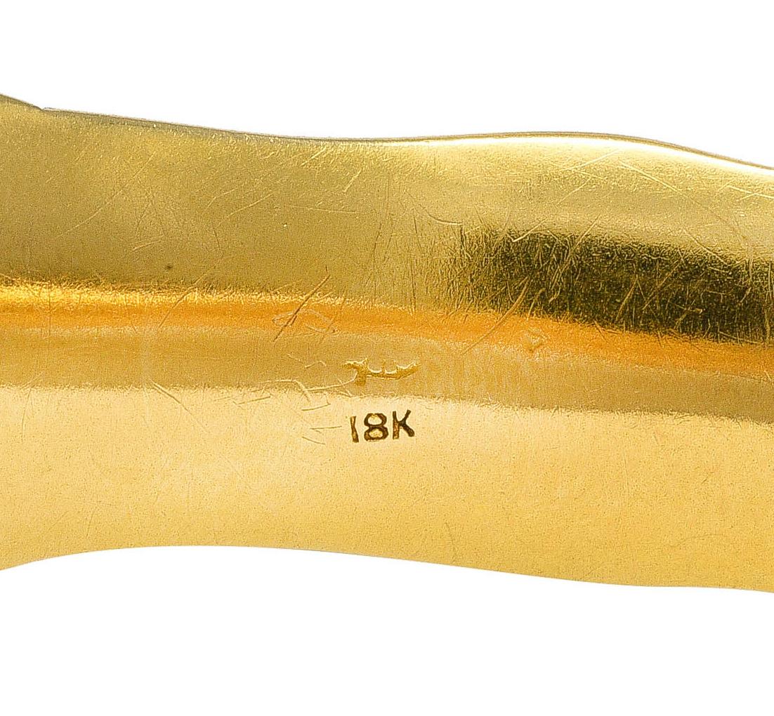 Women's or Men's Riker Brothers Art Nouveau 18 Karat Gold Swallow Bird Antique Bangle Bracelet