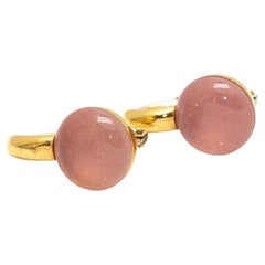 RIKIO Earrings in Gold and Rose Quartz