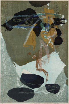 “Gion Festival” 1961 woodcut RIKIO TAKAHASHI Japanese sōsaku hanga artist