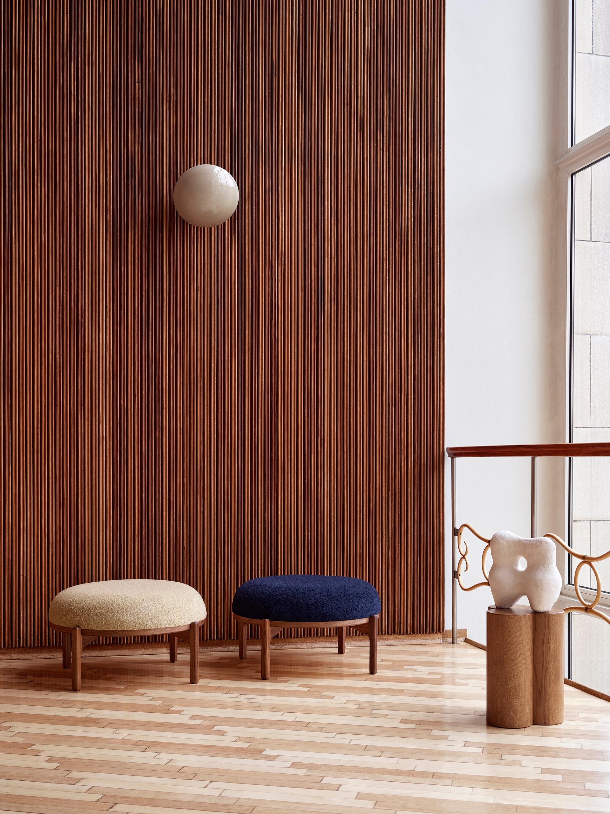 Rikke Frost 'RF1903F sideways footstool' in oiled walnut for Carl Hansen & Son.

The story of Danish Modern begins in 1908 when Carl Hansen opened his first workshop. His firm commitment to beauty, comfort, refinement, and craftsmanship is evident