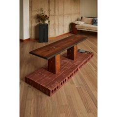Rikt Coffee Table in Oiled Teak with Oak Inlay & Blackened Edge by Evam