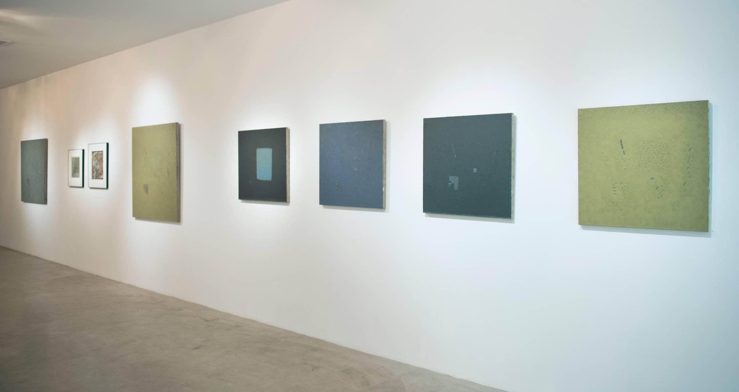 Riley Brewster writes “my paintings most often employ an initiating form, which operates spatially, metaphorically and structurally as a threshold space. It is a form that measures the painting space in terms of scale, point- of - view, and