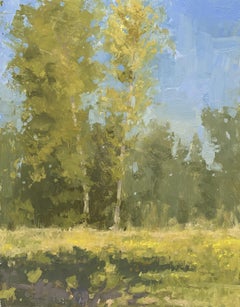 "Birch Meadow" (2023) By Riley Doyle, Original Oil Painting of Landscape