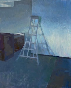 "Cool Light" (2023) di Riley Doyle, pittura originale ad olio per interni
