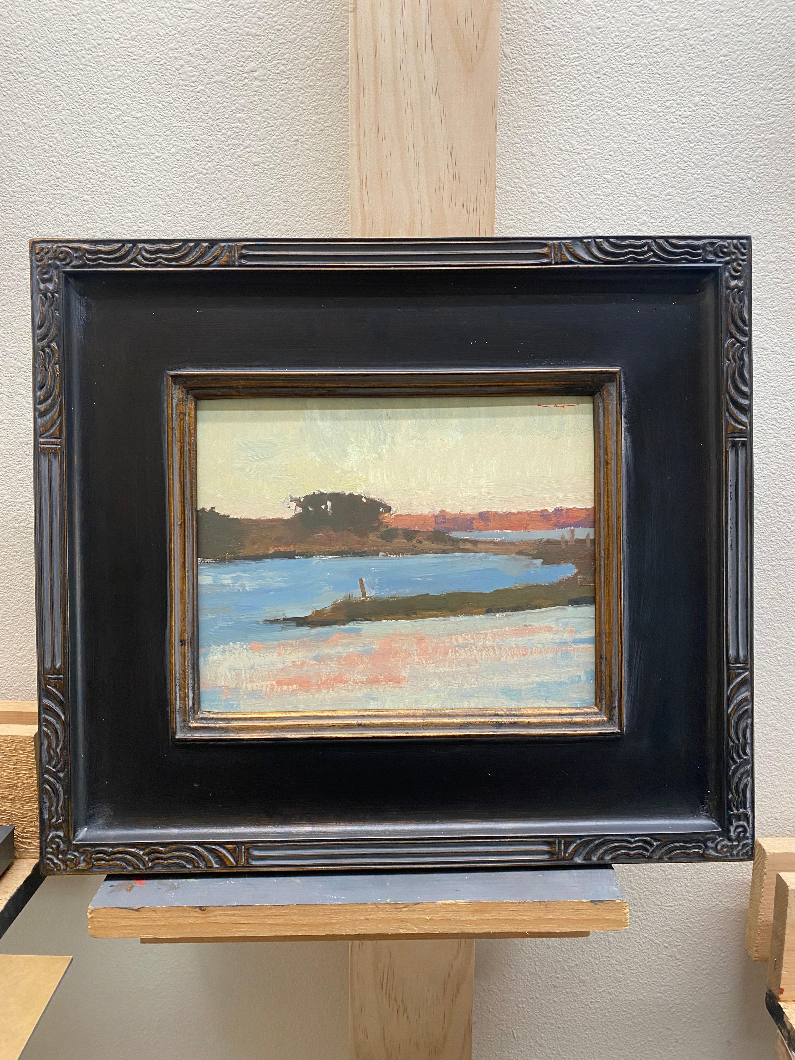 « Island Sunset » (2022) par Riley Doyle, peinture à l'huile originale d'un paysage en vente 1