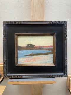 "Atardecer en la isla" (2022) de Riley Doyle, Pintura al óleo original de paisaje