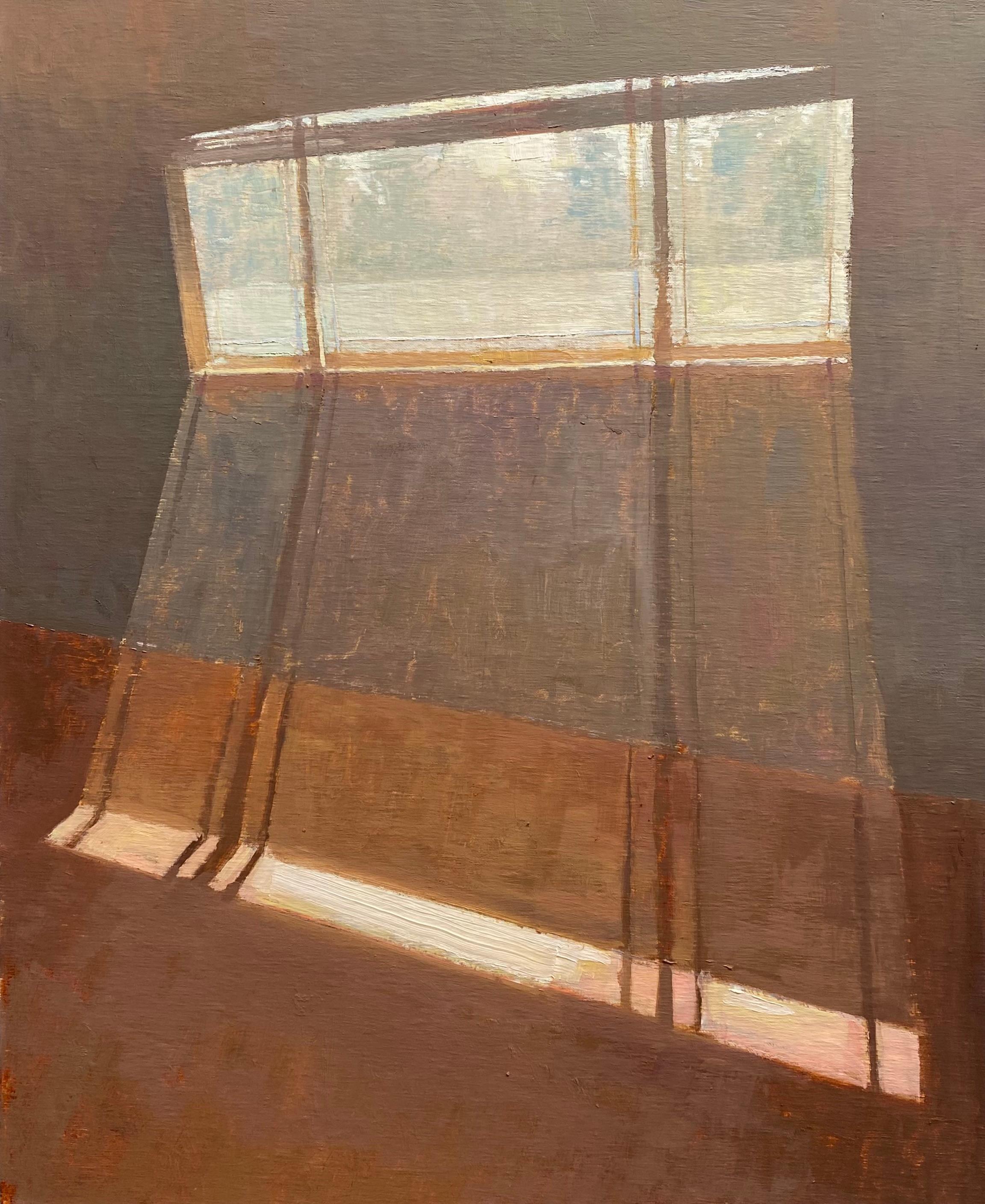 „Warme Licht“ (2023) von Riley Doyle, Originales Öl-Interieurgemälde