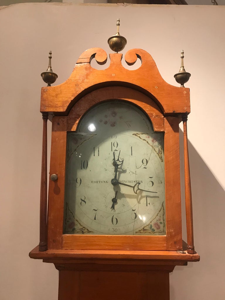 Riley Whiting Pine Tall Clock, circa 1818 For Sale at 1stDibs