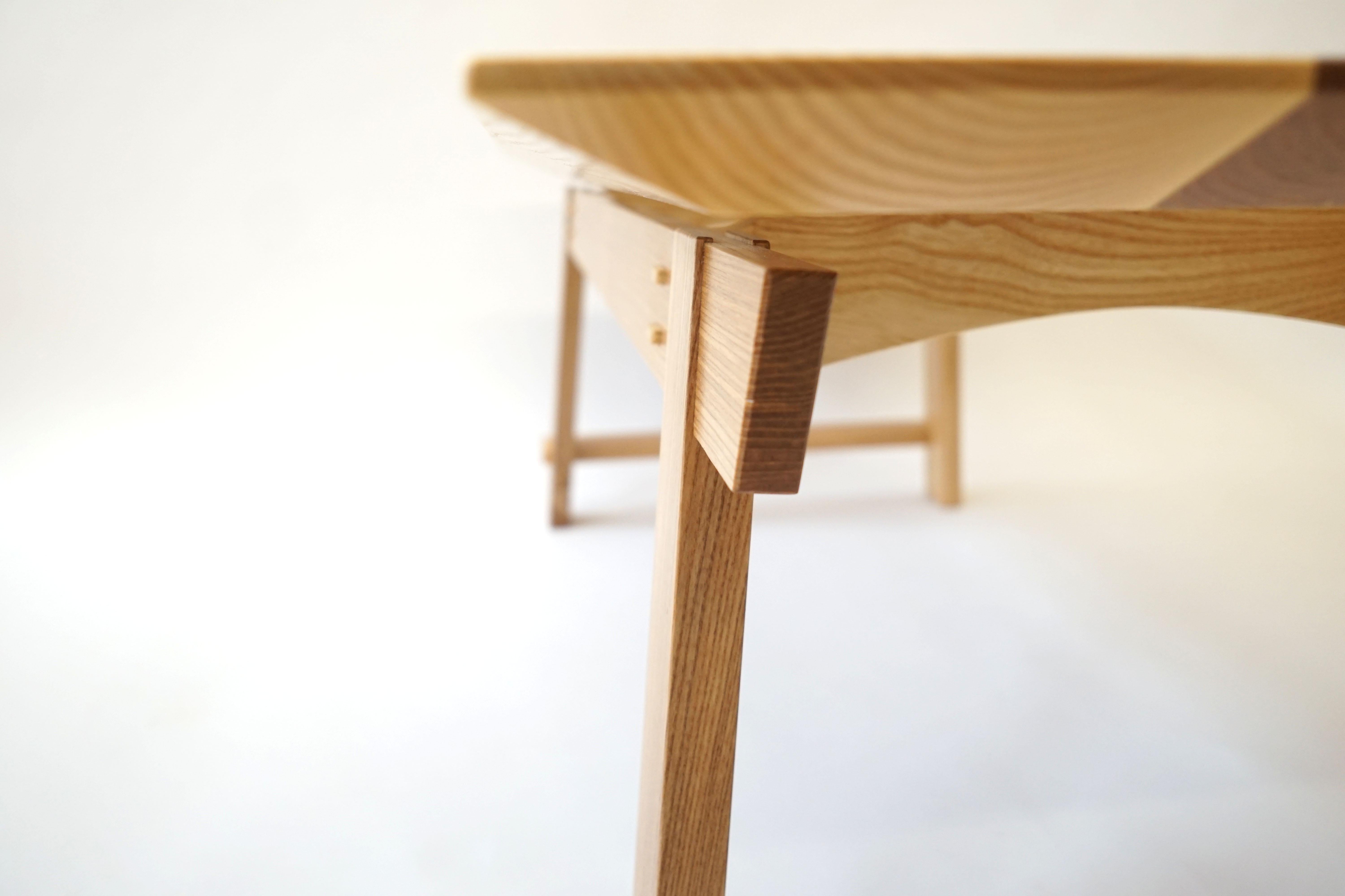 Rilley Coffee Table, Exposed Joinery, Handcrafted in Ash For Sale 1