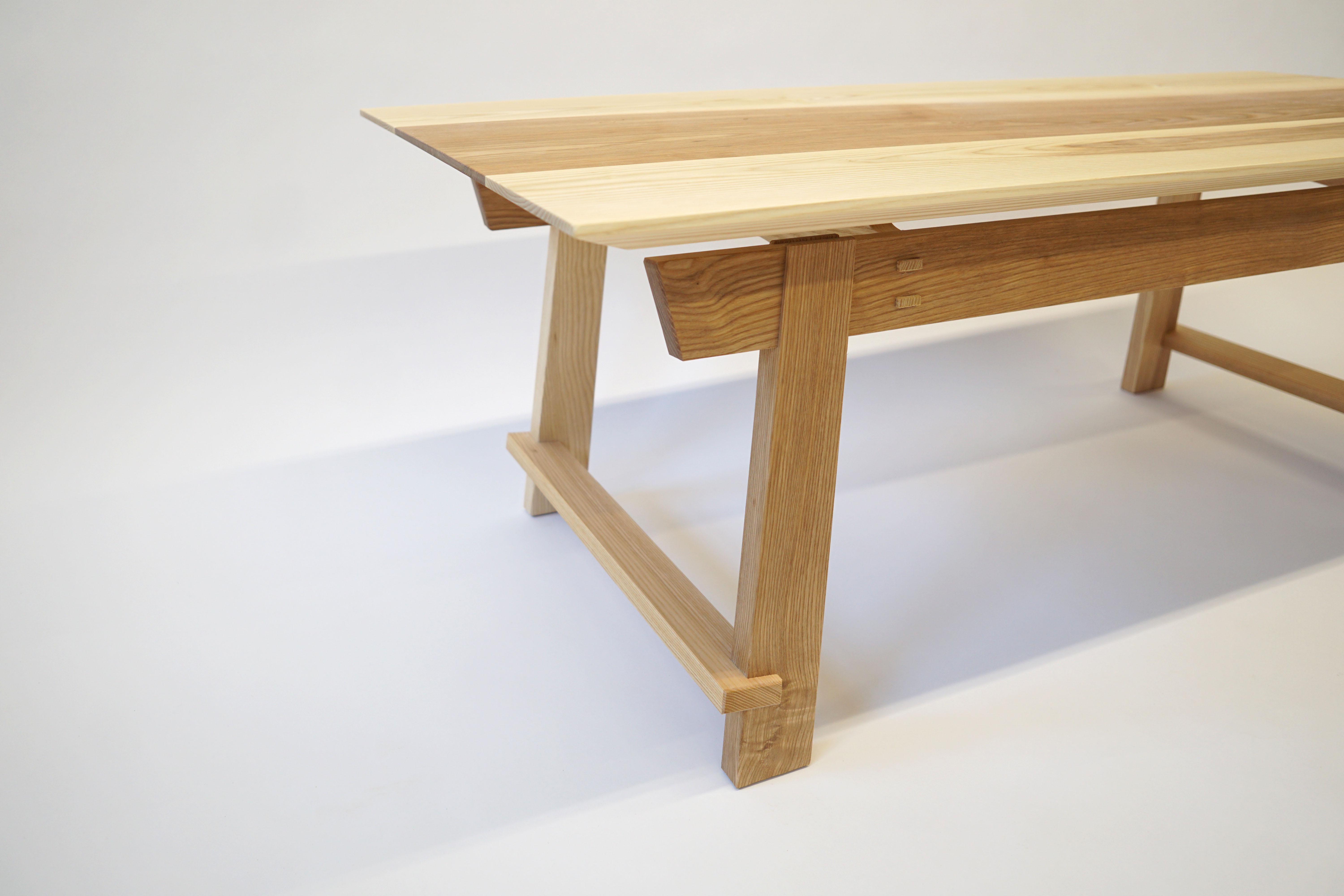 Rilley Coffee Table, Exposed Joinery, Handcrafted in Ash For Sale 4