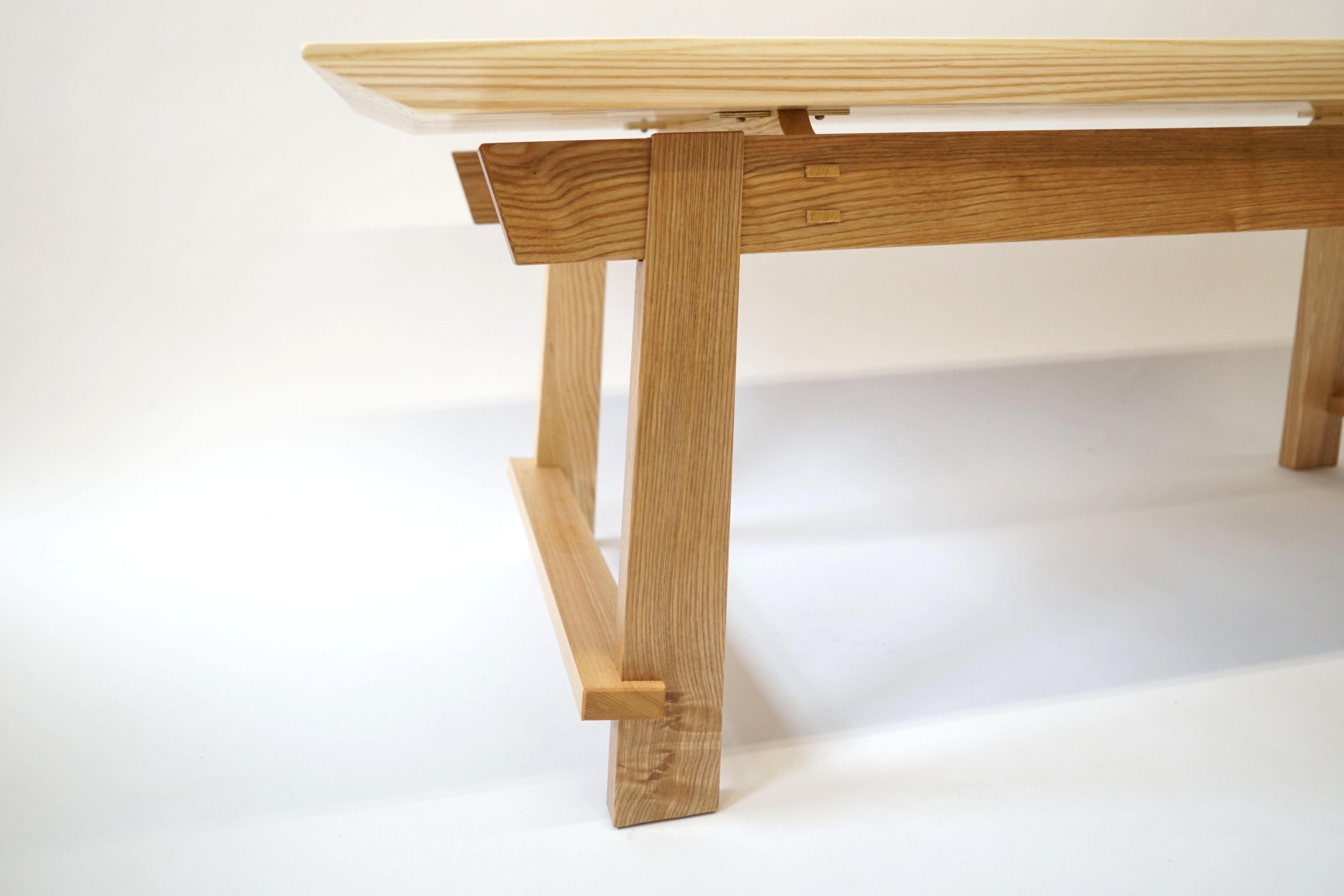 Chamfered Rilley Coffee Table, Exposed Joinery, Handcrafted in Ash For Sale