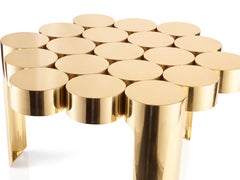 Toni Grilo, Mousse Coffee Table for Riluc, Titanium Gold Portugal 21st century
