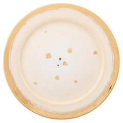 Dessous de plat crème émail or Porcelaine peinte à la main Made in Italy
