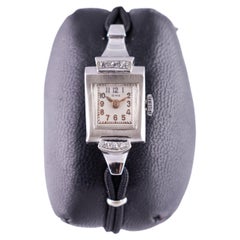 Orologio da donna Rima in oro massiccio 14 carati Art Deco degli anni '40