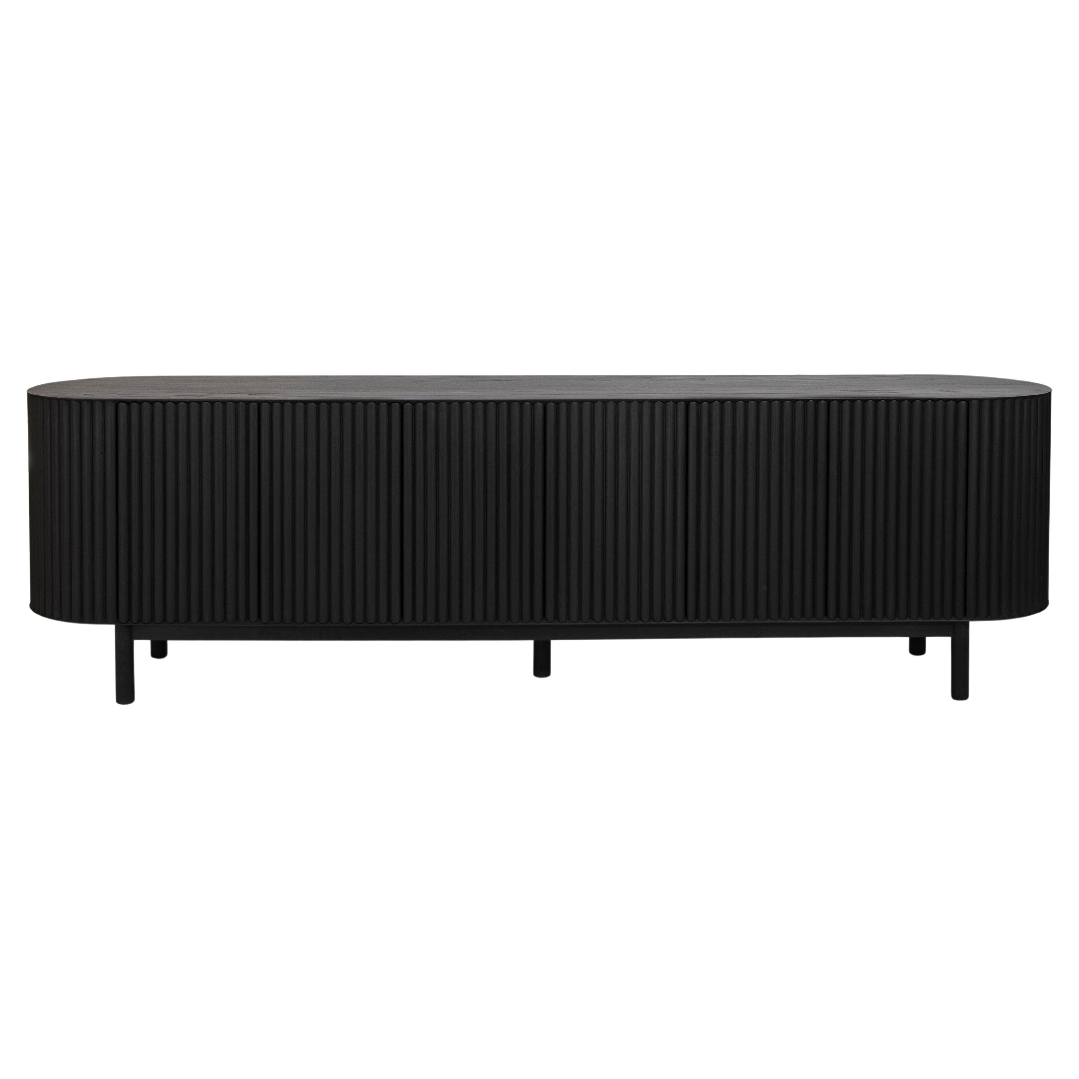 RIMA Credenza,  2.5M Solid Black Oakwood