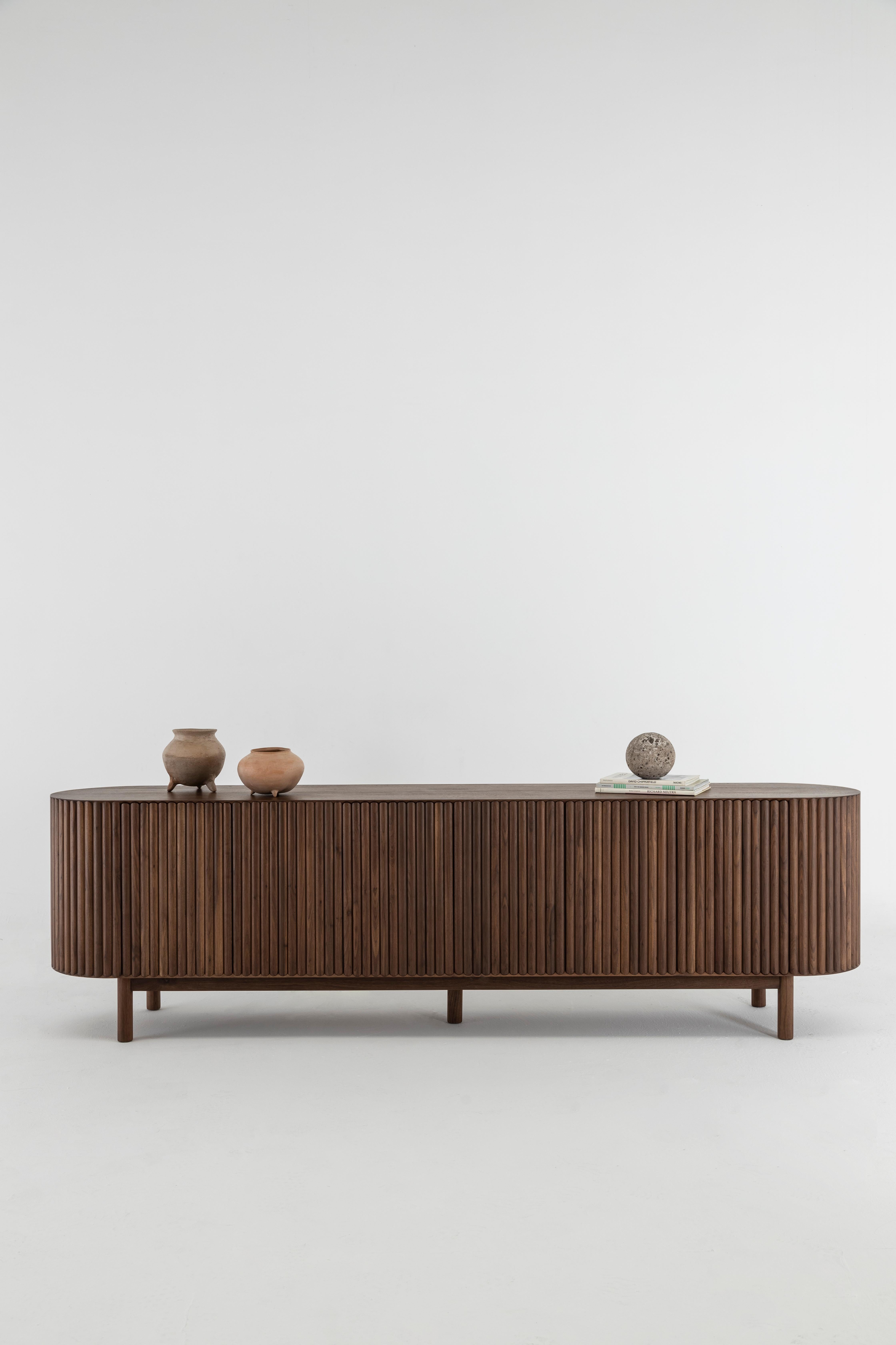 Mexican RIMA Credenza, 2.5m Solid Walnut Wood For Sale