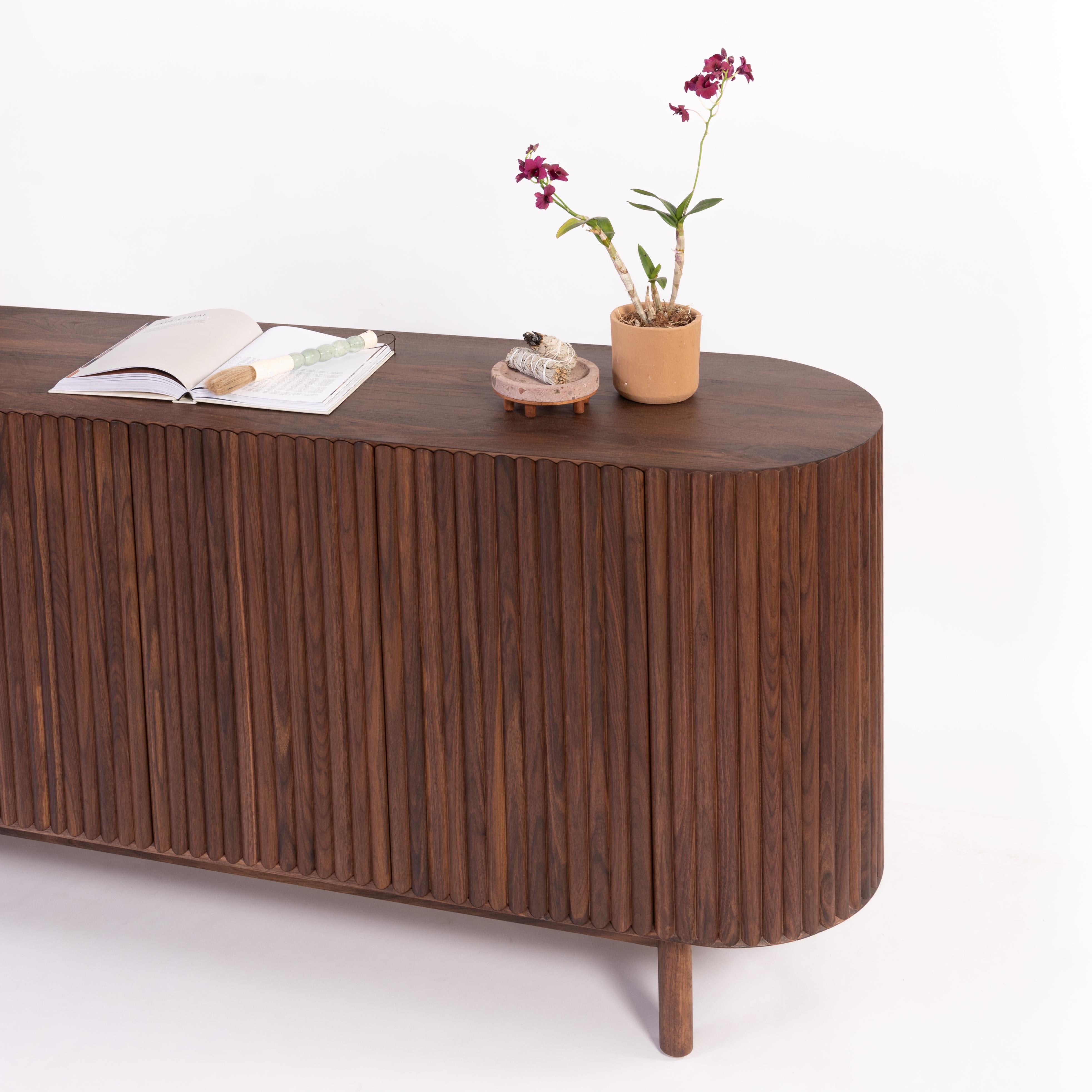 Mexican RIMA Credenza, 2M Solid Walnut wood For Sale