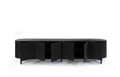 RIMA Credenza, 3M Solid Black Finished Oak Wood