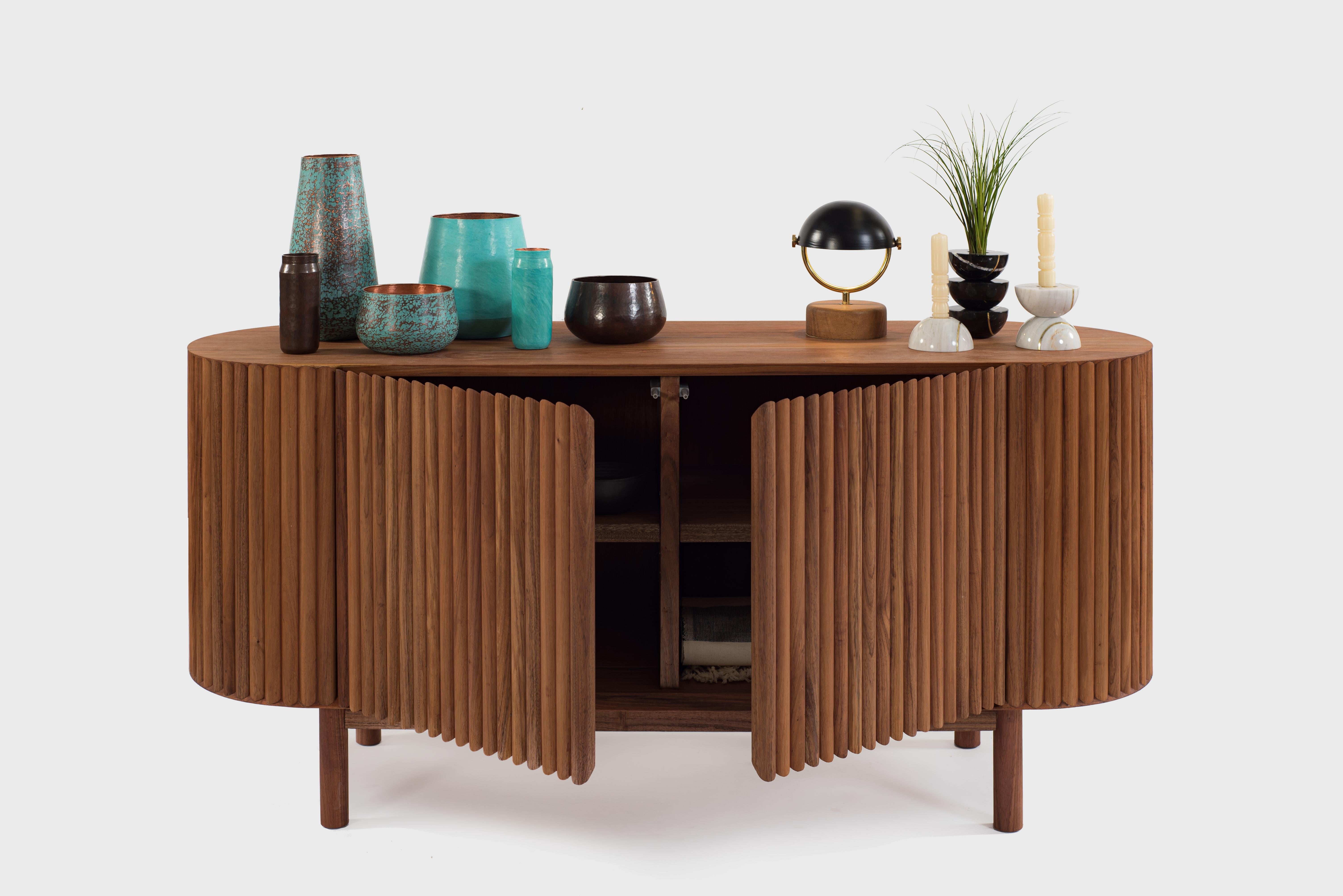 Mexican RIMA Credenza, Solid Tzalam Wood For Sale