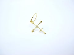 RIMA JEWELS 18K Yellow Gold Ojo de Dios Cross Earring