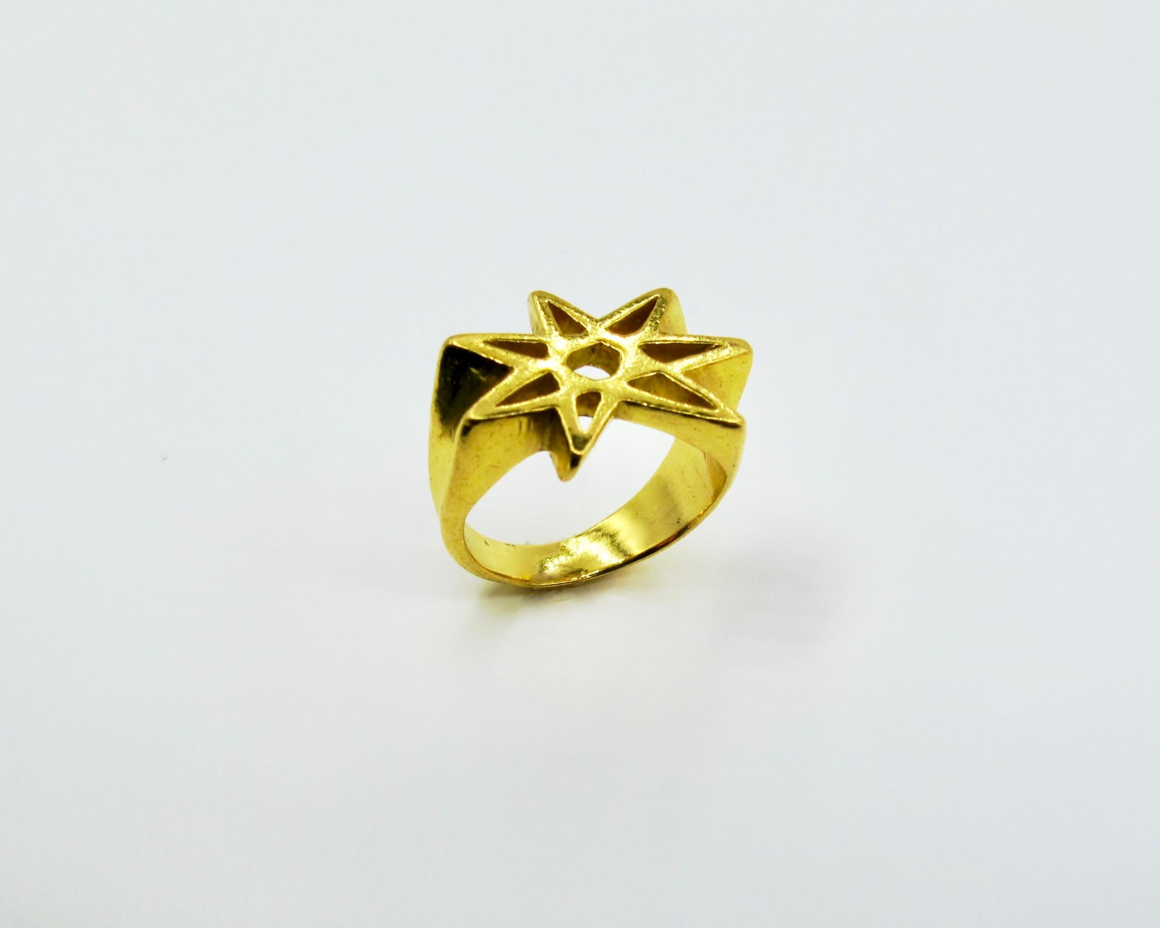 For Sale:  RIMA JEWELS 22k Gold Alchemical Seven Pointed Star Ring 2