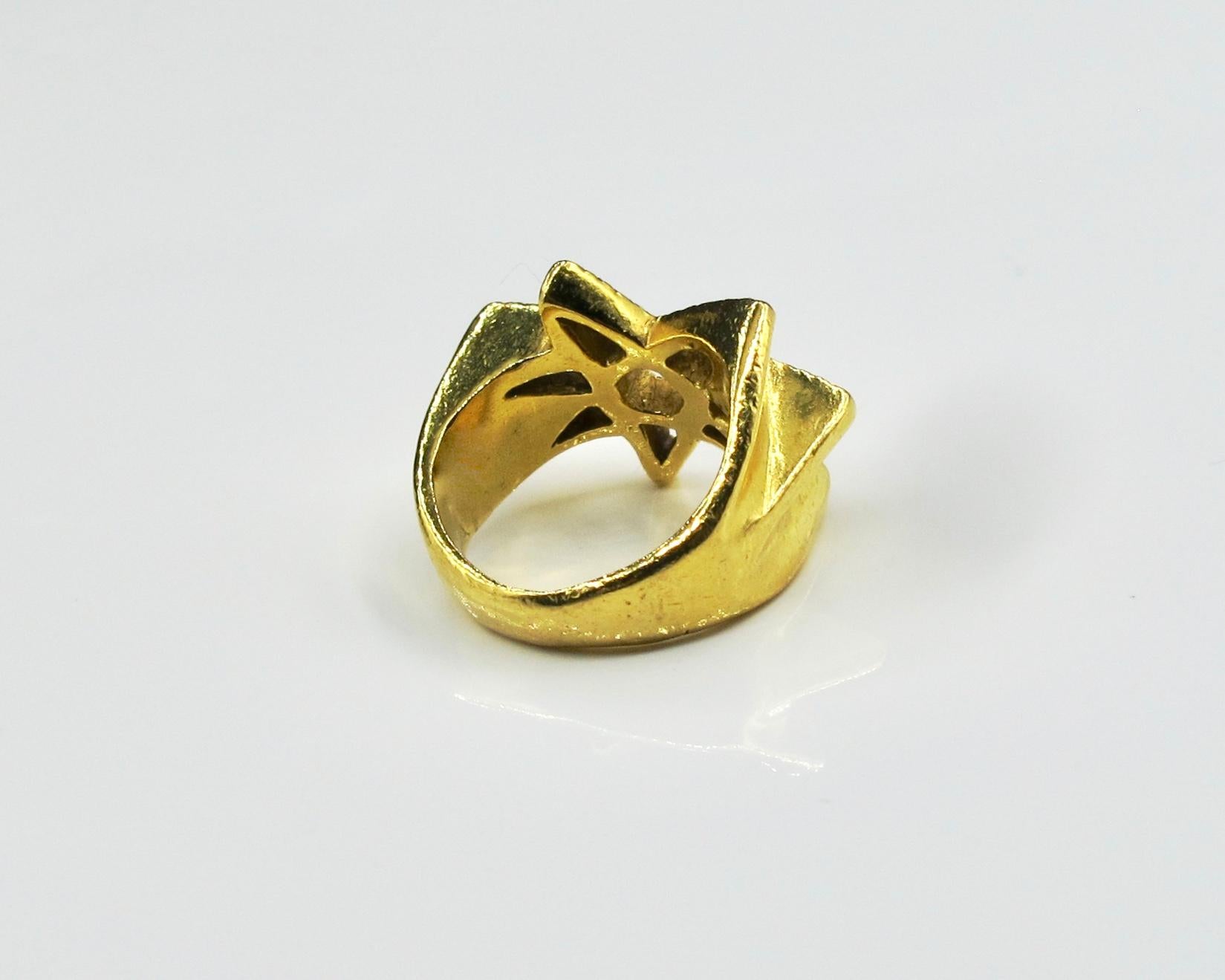 For Sale:  RIMA JEWELS 22k Gold Alchemical Seven Pointed Star Ring 3