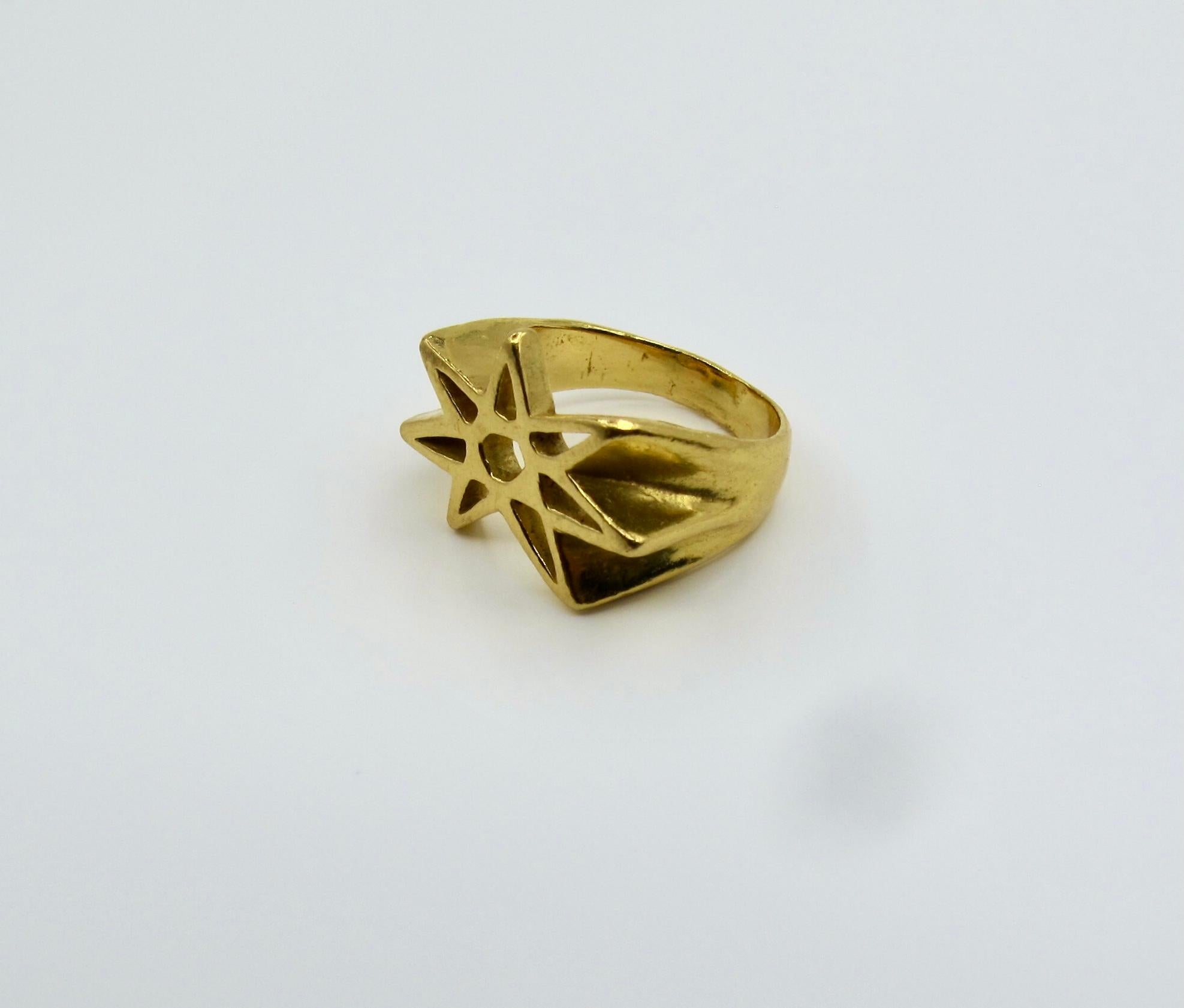 For Sale:  RIMA JEWELS 22k Gold Alchemical Seven Pointed Star Ring 5
